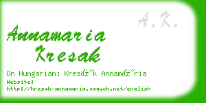 annamaria kresak business card